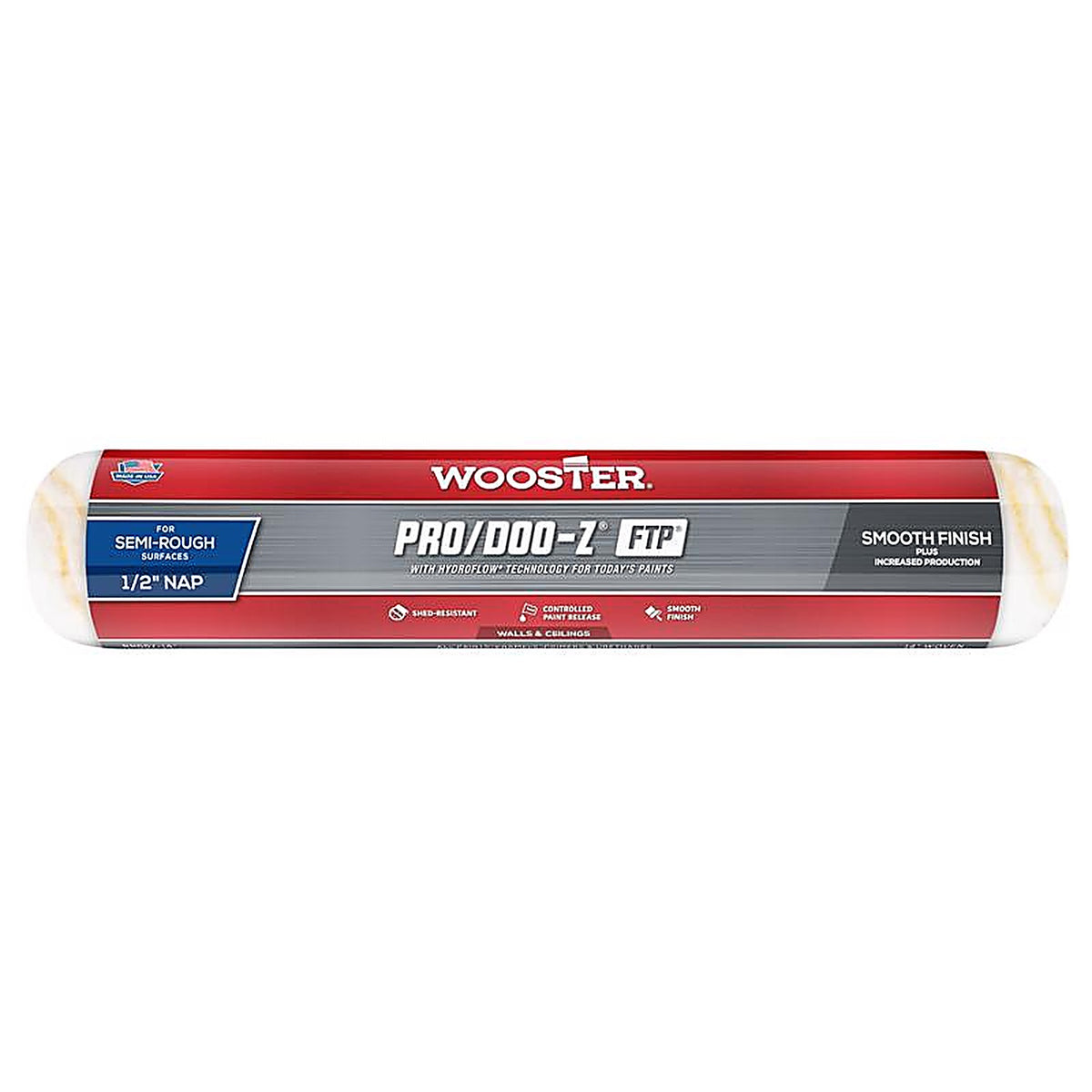 Wooster RR667-14 Pro/Doo-Z FTP Synthetic Blend 14 in. W x 1/2 in. Paint Roller Cover 1/Pack