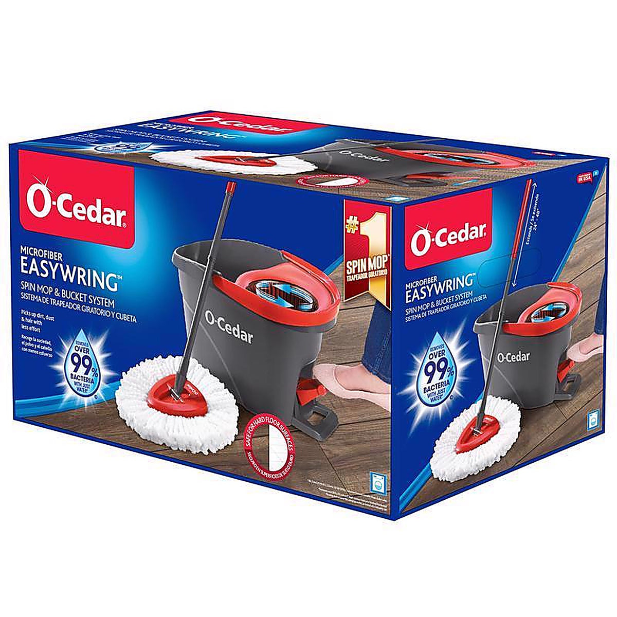 O-Cedar 148473 EasyWring 12 in. W Spin Spin Mop with Bucket