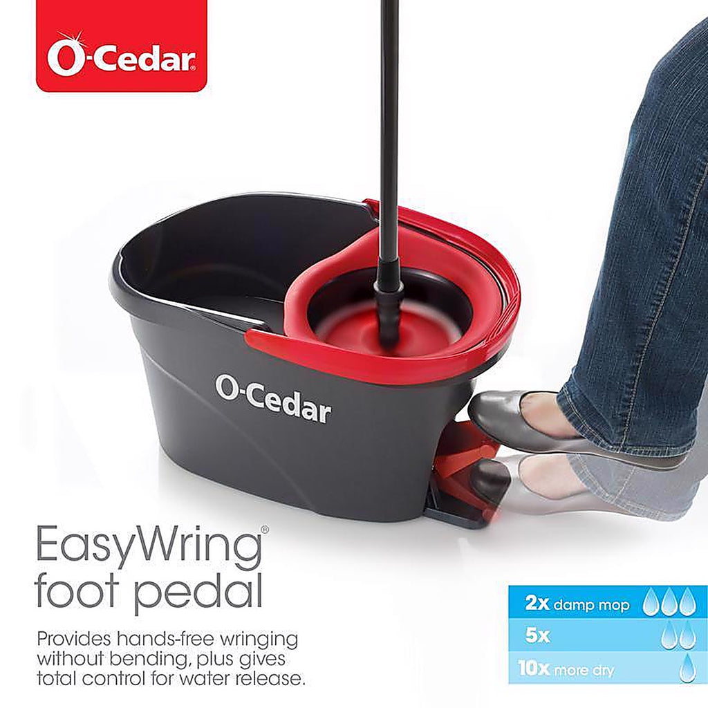 O-Cedar 148473 EasyWring 12 in. W Spin Spin Mop with Bucket