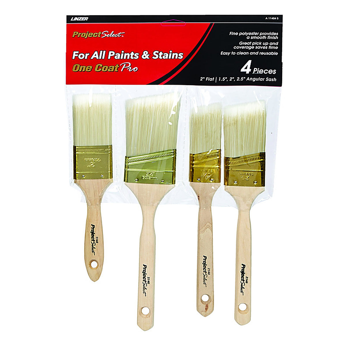 Linzer A 11404 S Assorted in. W Assorted Paint Brush Set