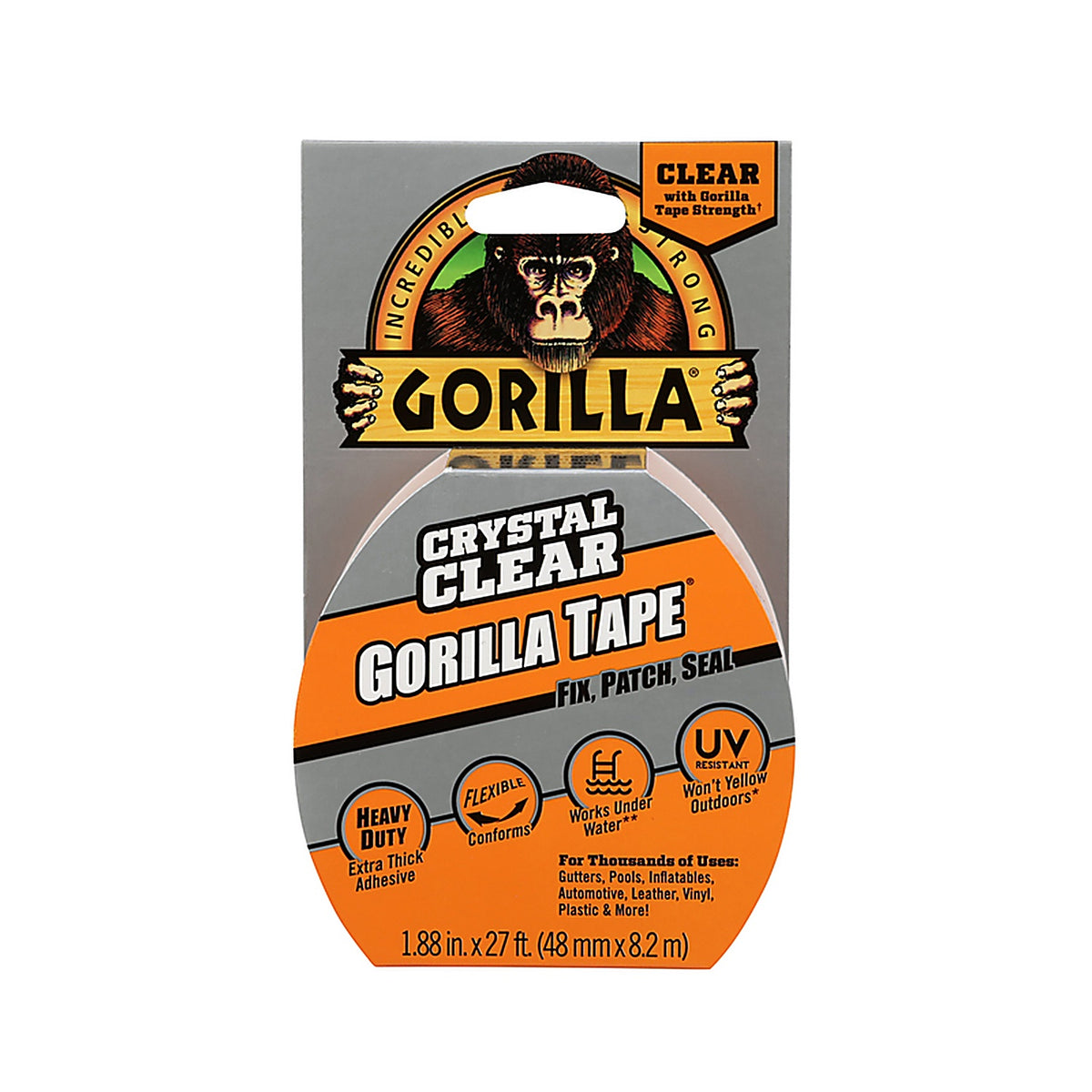 Gorilla 6027002 1.88 in. W x 9 yd. L Tape Clear