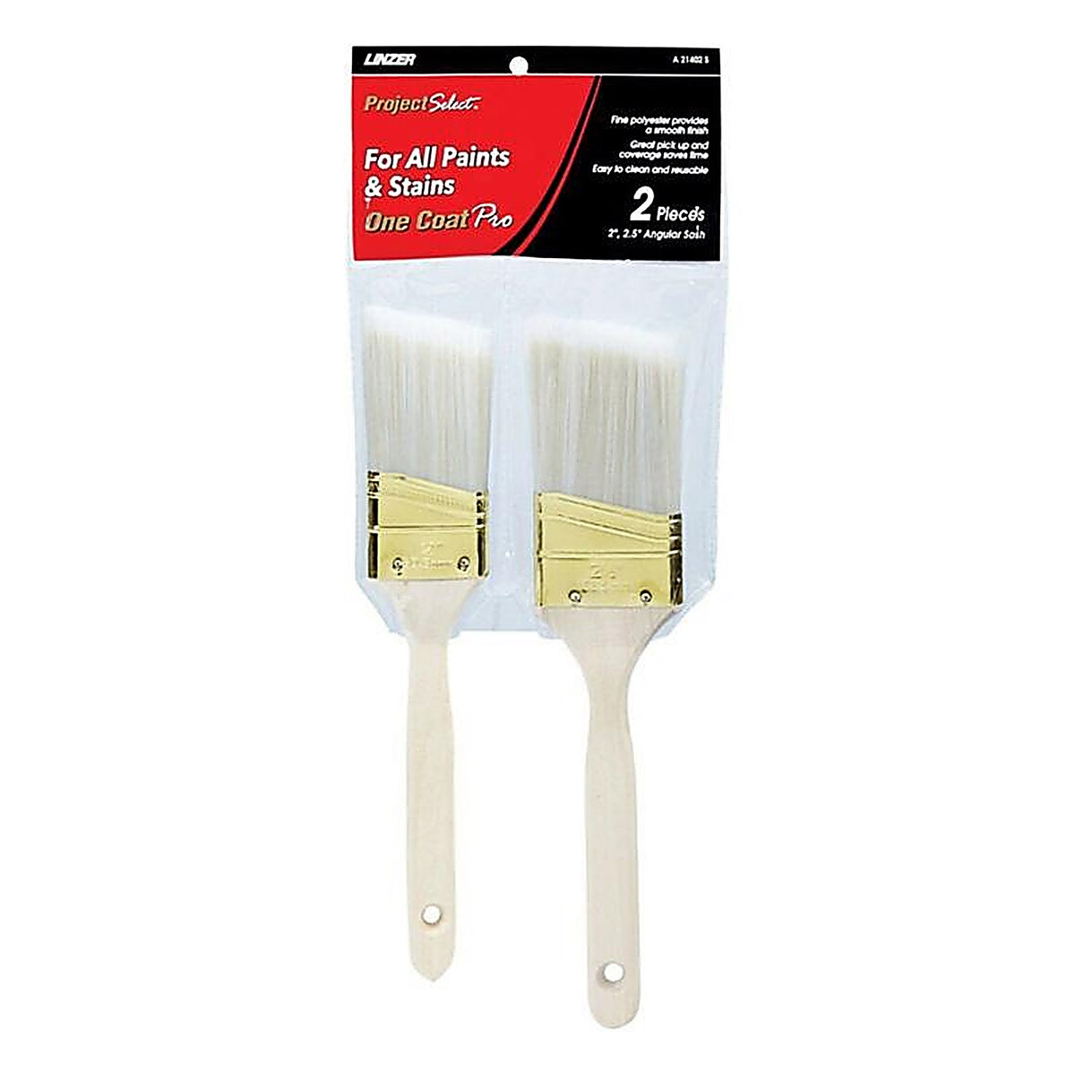Linzer A 21402 S Project Select 2 and 2-1/2 in. W Angle Paint Brush Set