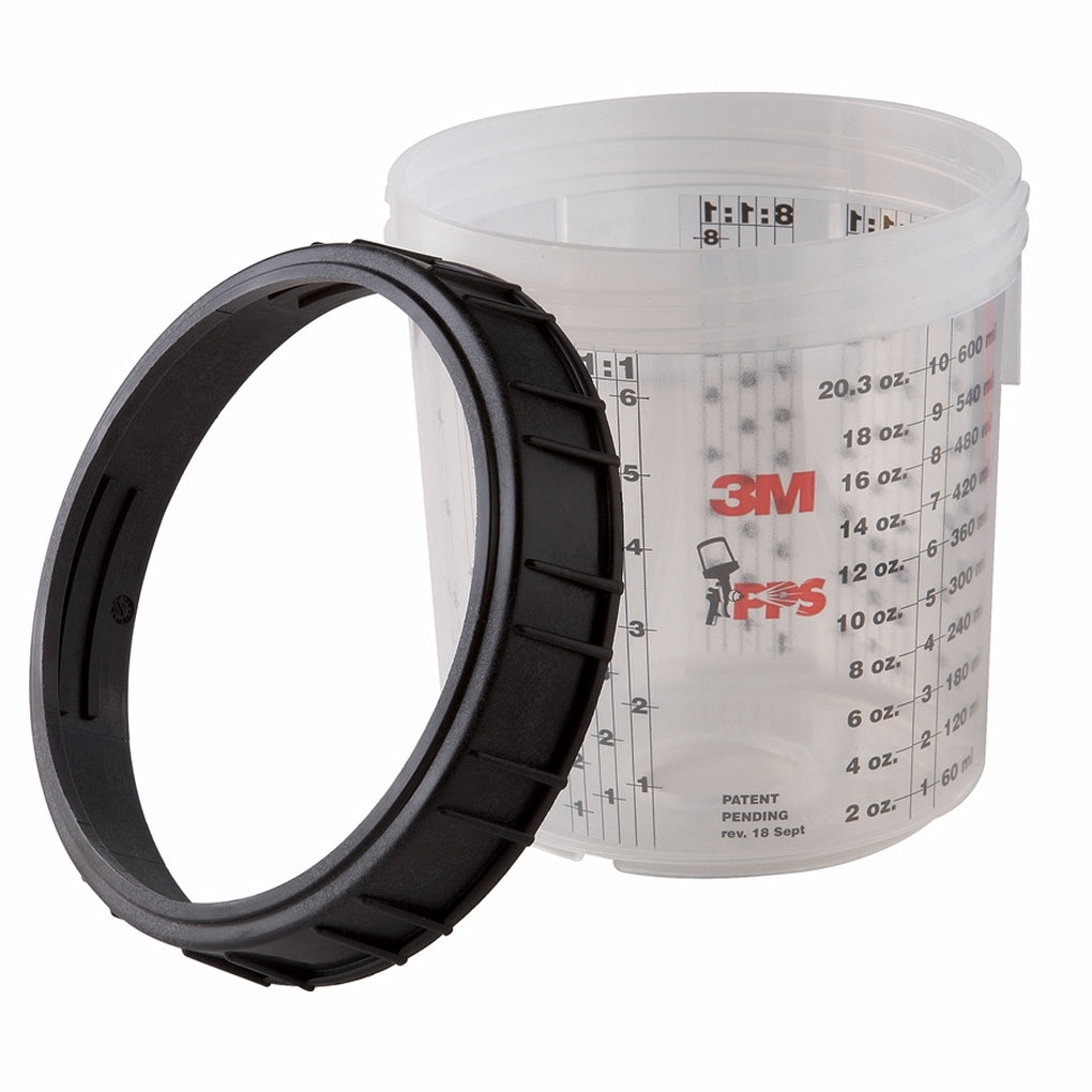 3M 16001 PPS Mixing Cup and Collar, Standard, 20 oz (600 mL)