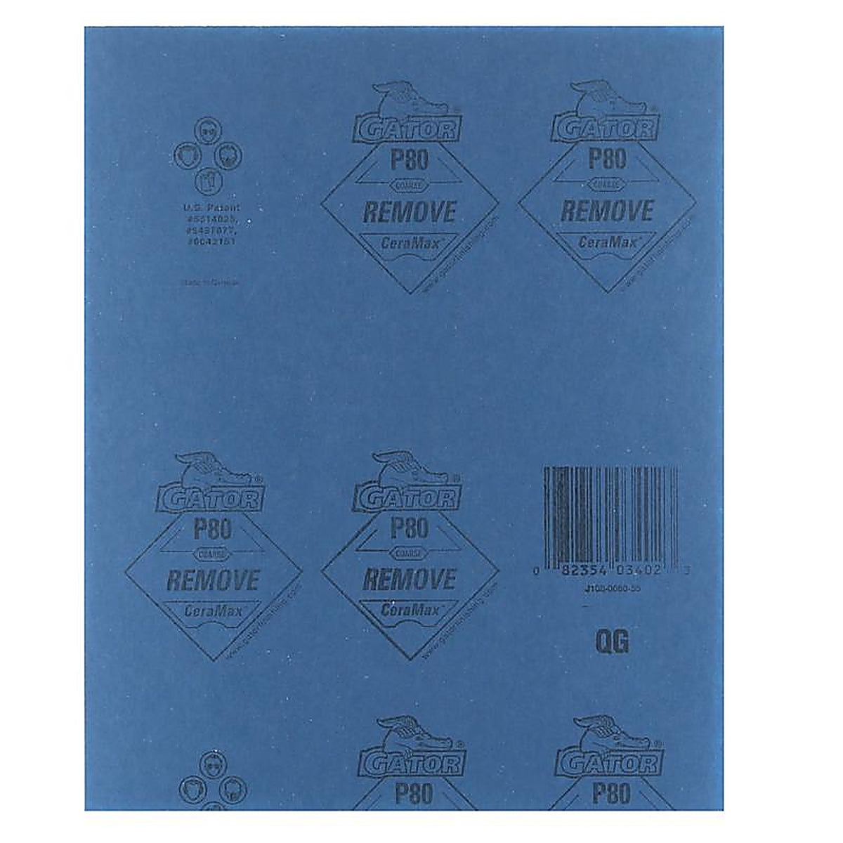 Gator 3402 CeraMax 11 in. L x 9 in. W 80 Grit Ceramic Sandpaper 1/Pack