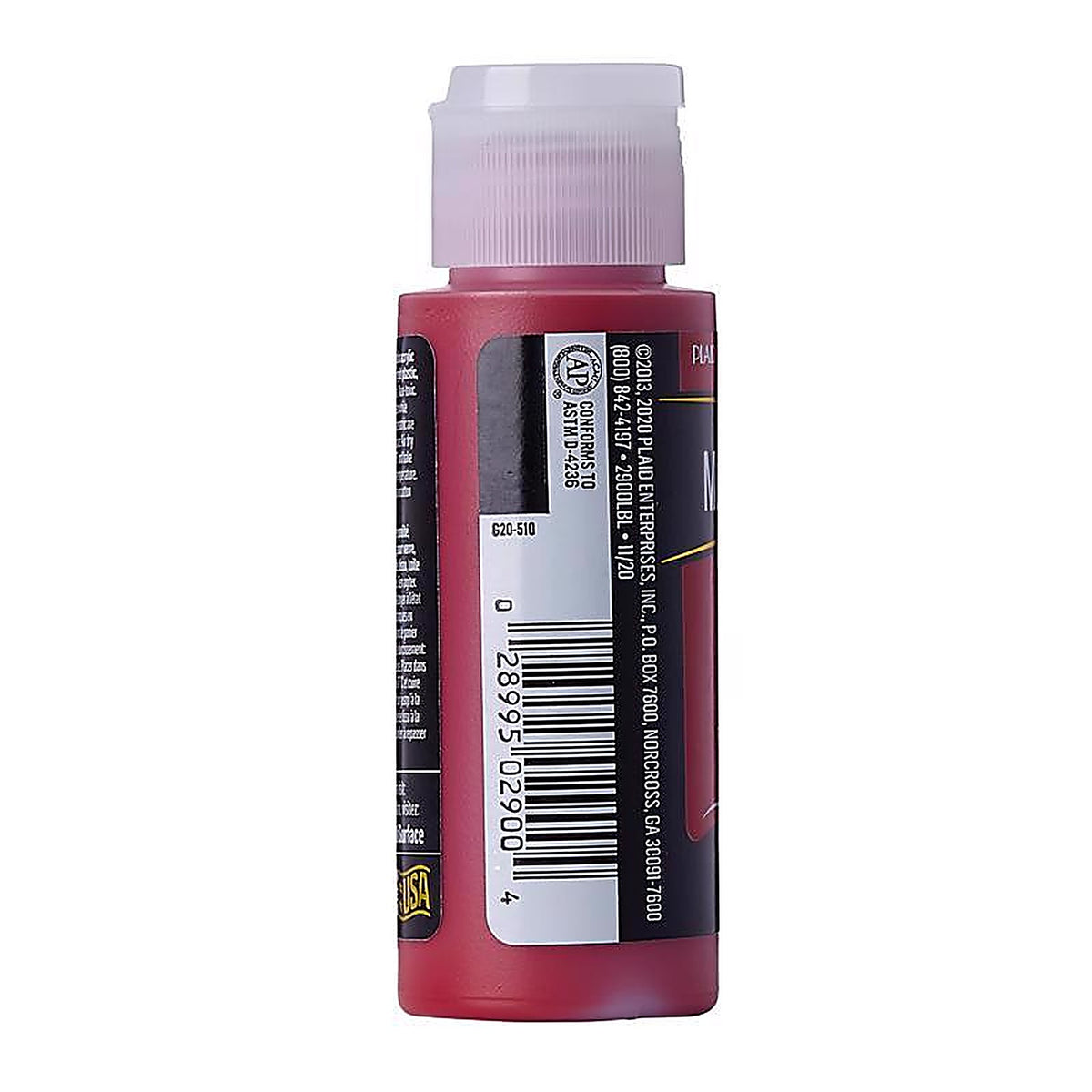 Plaid 2900 FolkArt Satin Cardinal Red Hobby Paint 2 oz.