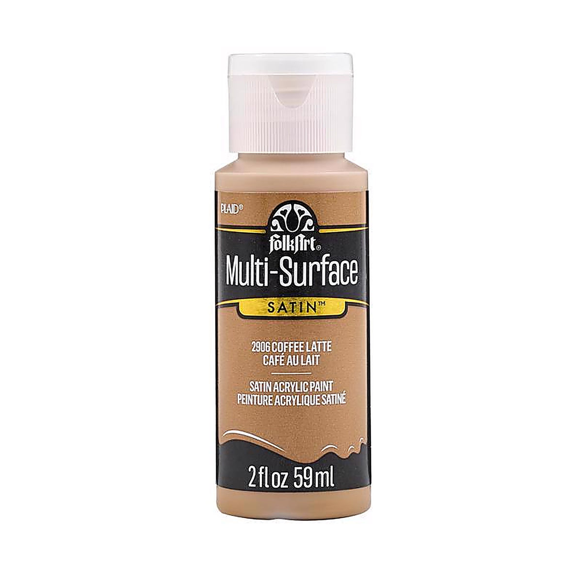 Plaid 2906 FolkArt Satin Coffee Latte Hobby Paint 2 oz.