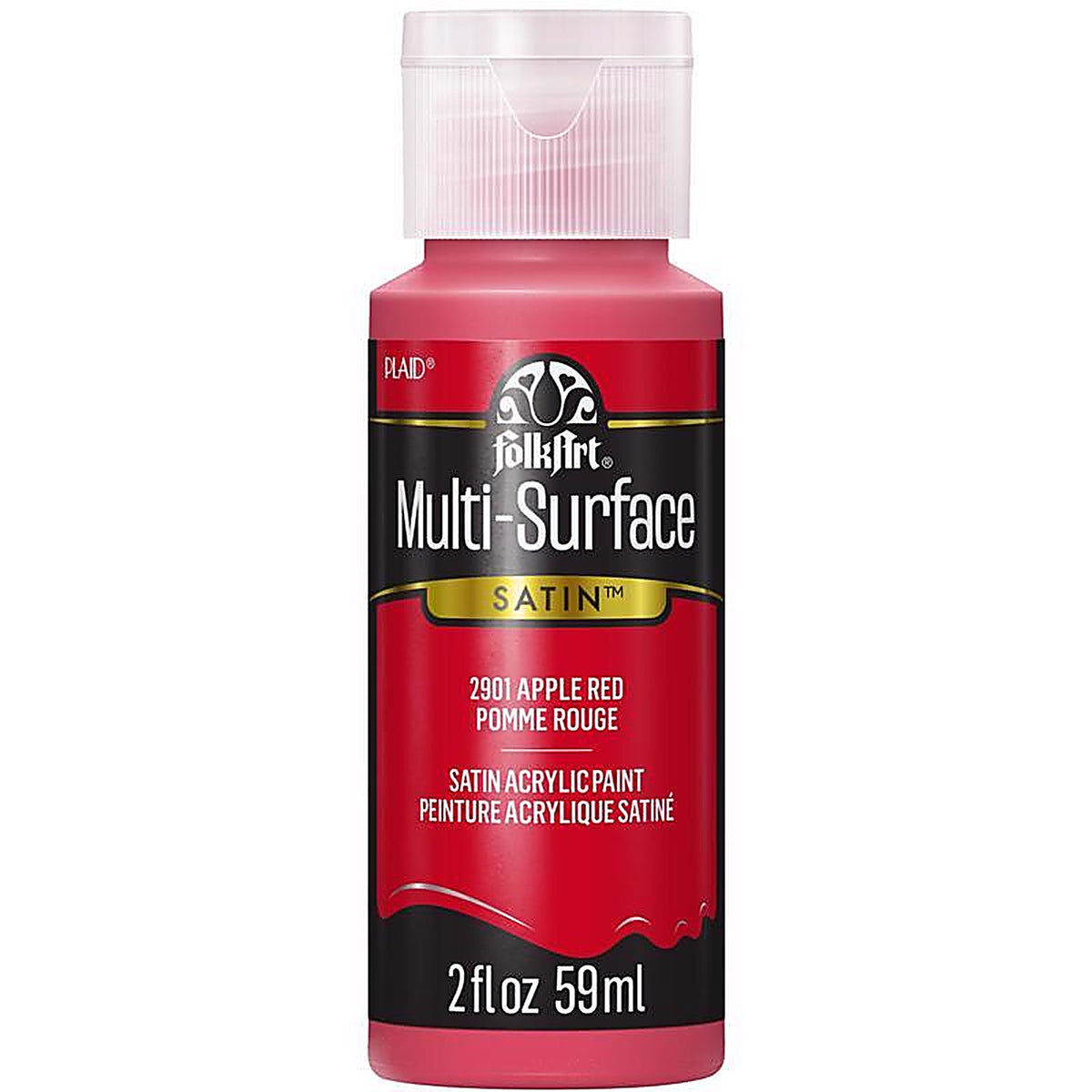 Plaid 2901 FolkArt Satin Apple Red Hobby Paint 2 oz.