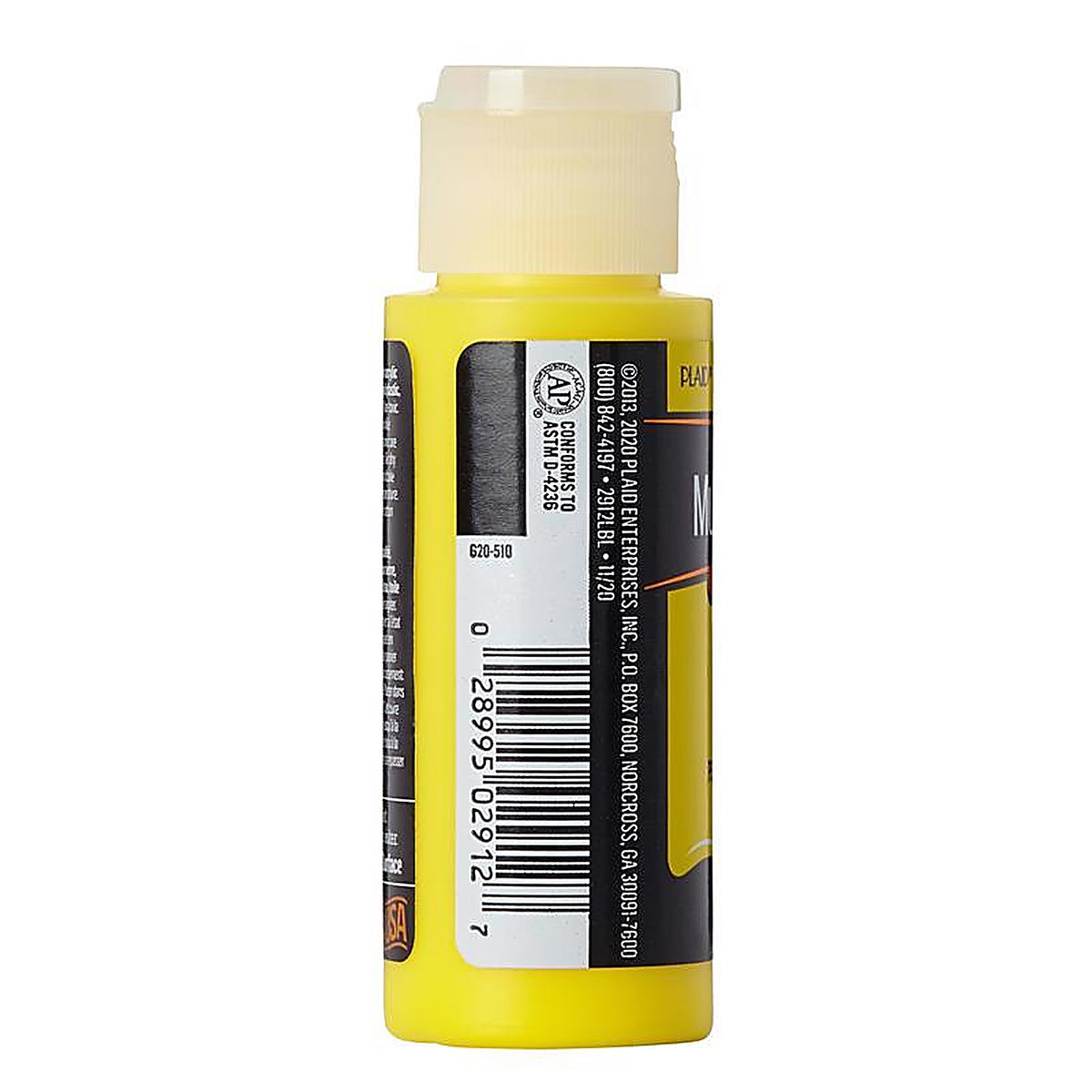 Plaid 2912 FolkArt Satin Daffodil Yellow Hobby Paint 2 oz.
