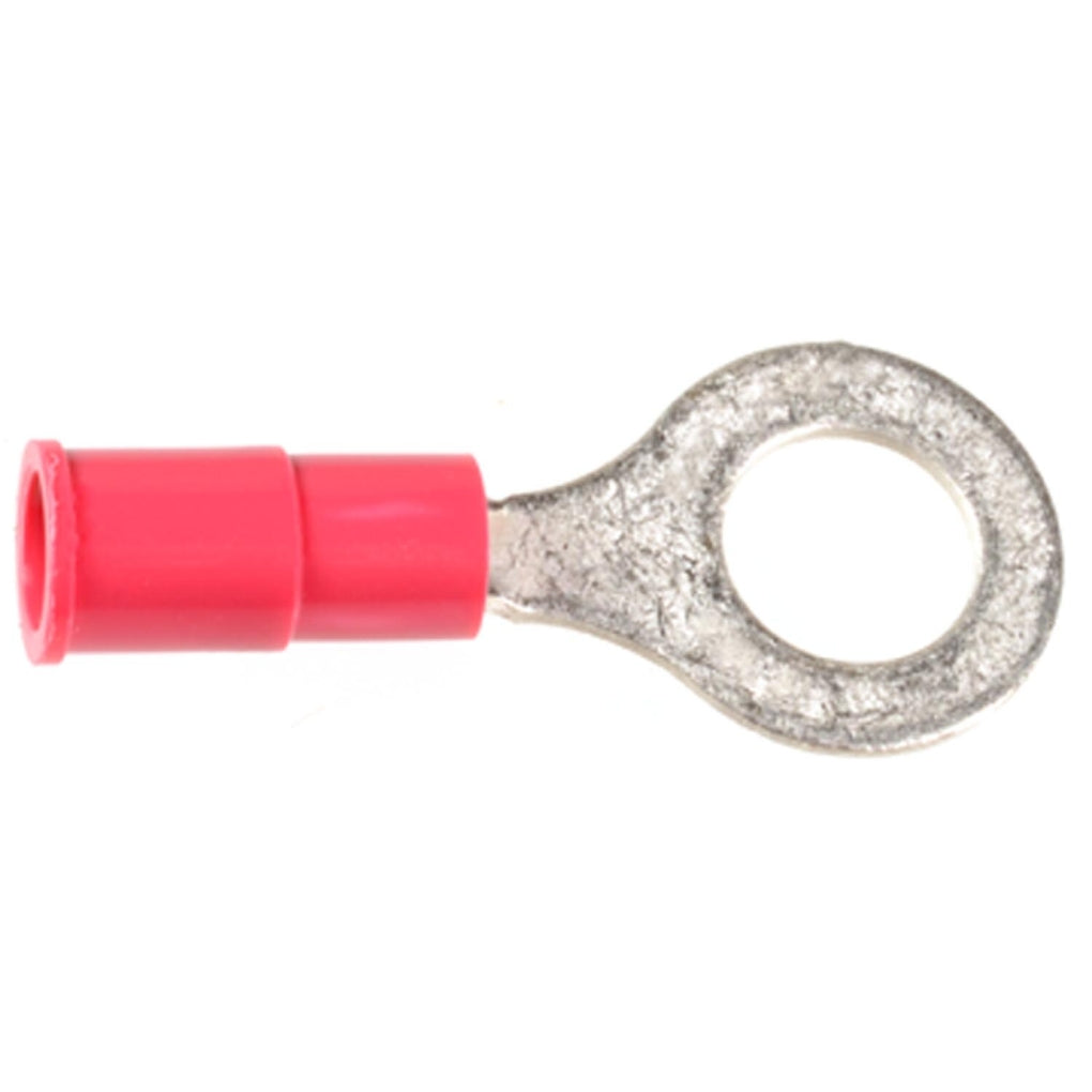 Auveco 17040 Vinyl Insulated Ring Terminal 22-18 Gauge 1/4" Stud Red