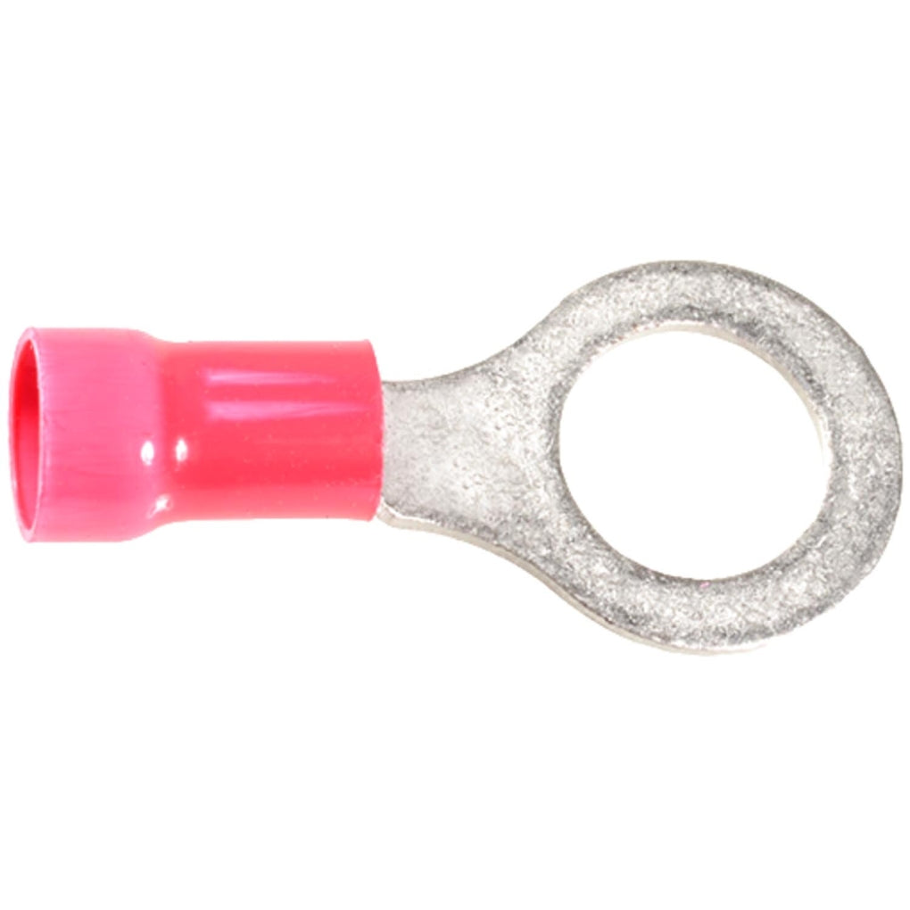 Auveco 17045 Vinyl Insulated Ring Terminal 8 Gauge 1/2" Stud Red