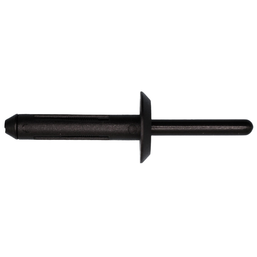 Auveco 17101 Nylon Rivet 1/4" Hole Diameter 5/16"-15/32" Grip Black