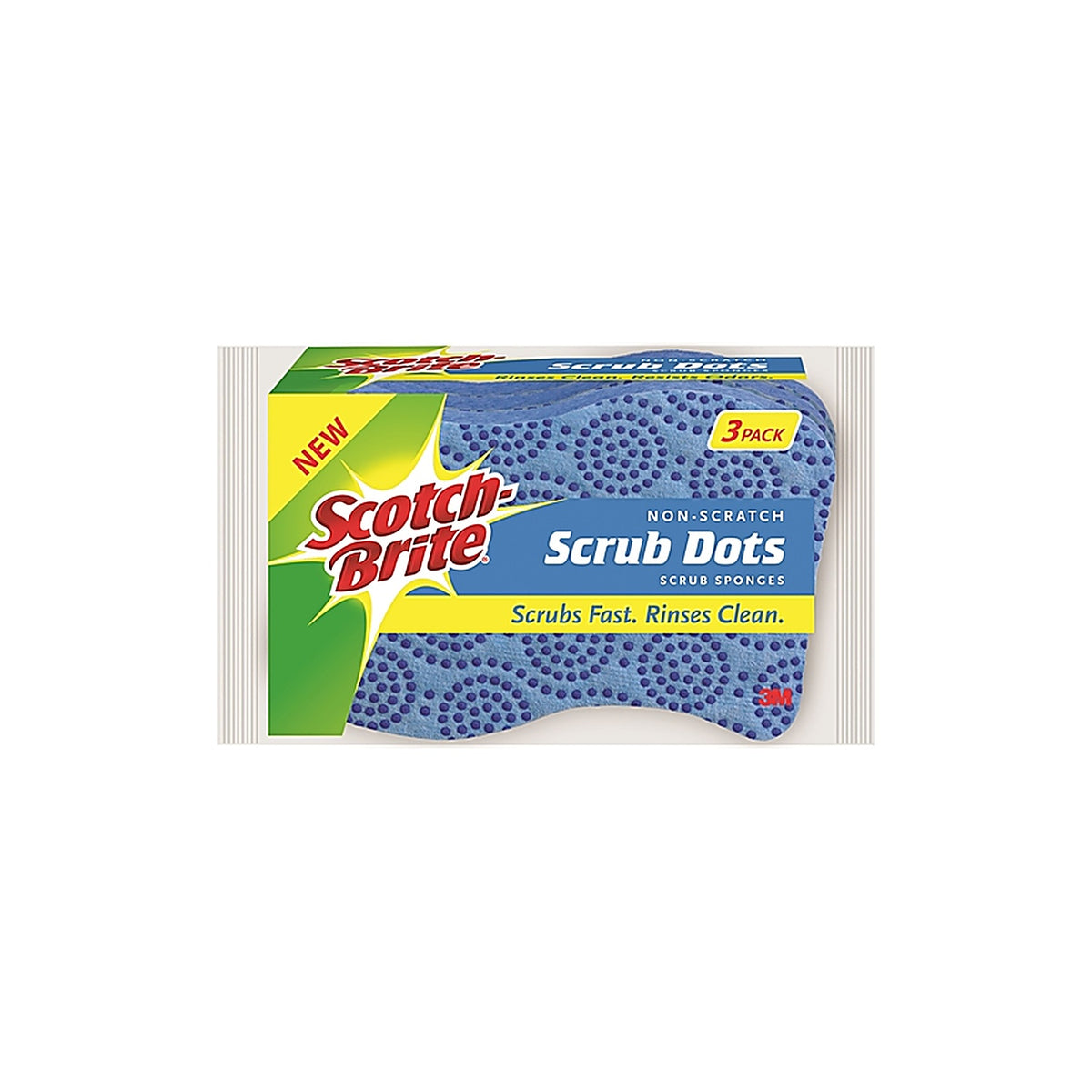 3M 20303-8 Scotch-Brite Non-Scratch Sponge For Multi-Purpose 2.6 in. L 3/Pack