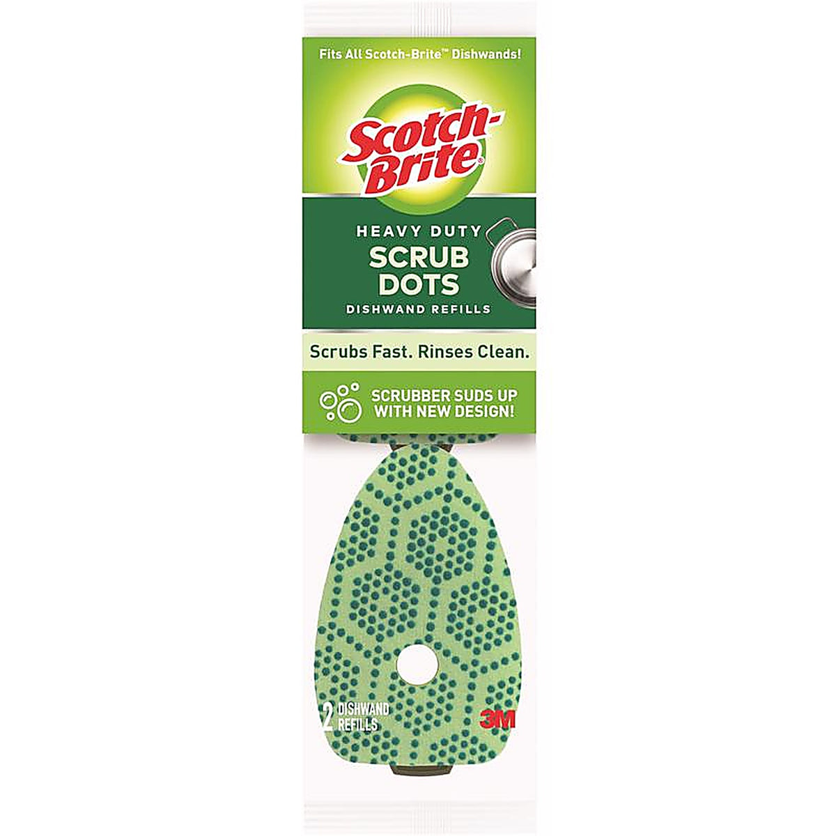 3M 488-2-7 Scotch-Brite Heavy Duty Sponge Refill For Dishwand 1.65 in. L 2/Pack