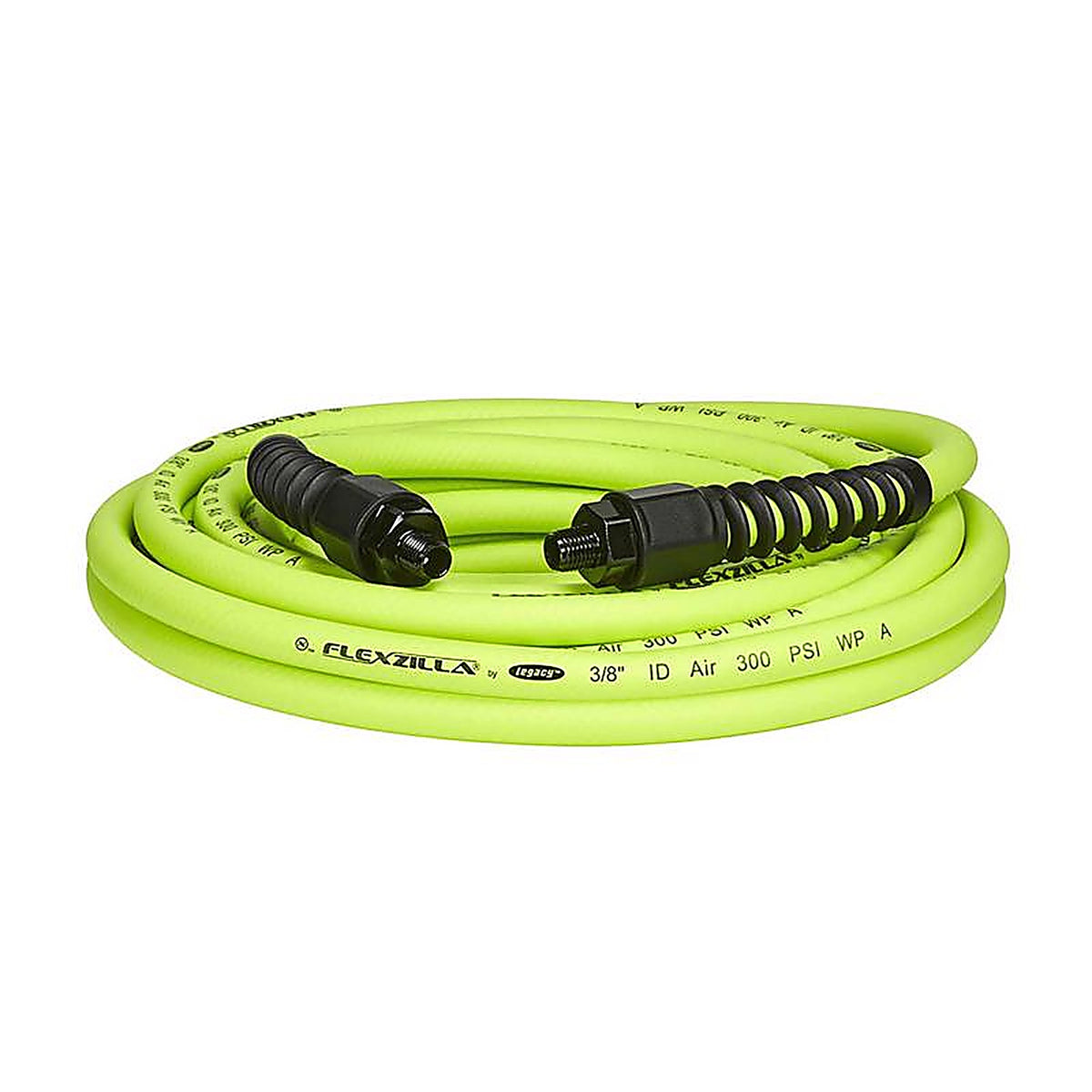 Flexzilla HFZP3825YW2 Pro 25 ft. L x 3/8 in. Dia. Hybrid Polymer Air Hose 300 psi Zilla Green