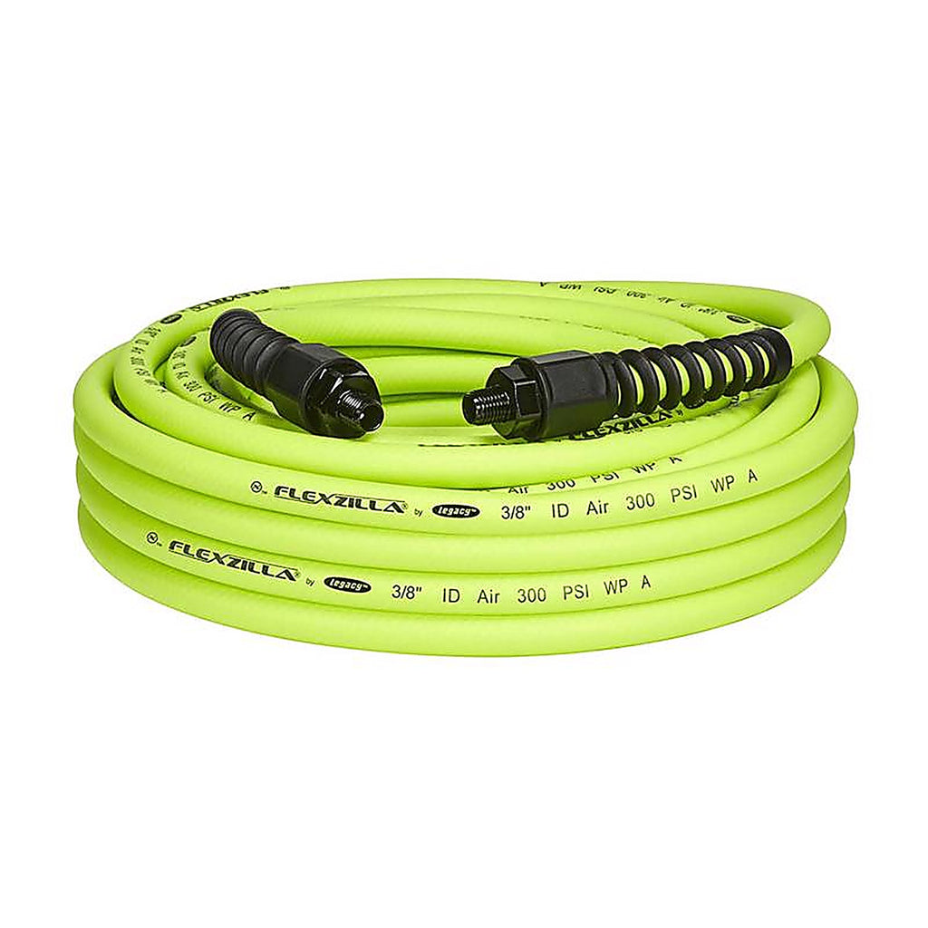 Flexzilla HFZP3850YW2 Pro 50 ft. L x 3/8 in. Dia. Hybrid Polymer Air Hose 300 psi Zilla Green