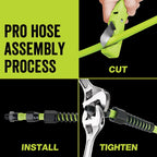 Flexzilla HFZ14250YW Pro 250 ft. L x 1/4 in. Dia. Hybrid Polymer Air Hose 300 psi Zilla Green