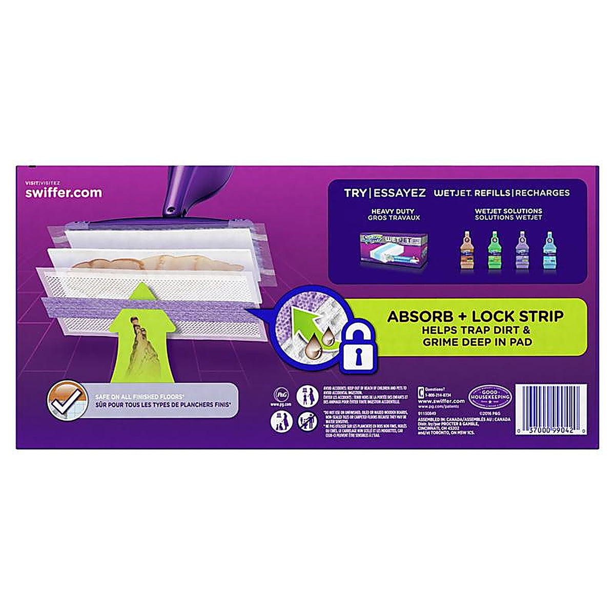 Swiffer 99042 11.3 in. W x 5.4 in. L Wet Cloth Mop Pad 15/Pack