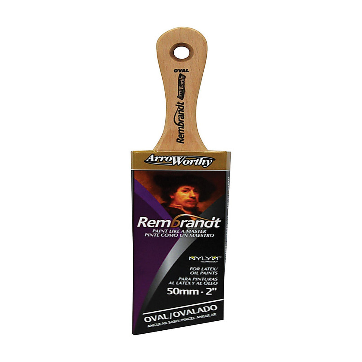 Arroworthy 6488 2 Rembrandt 2 in. W Semi-Oval Angle Paint Brush