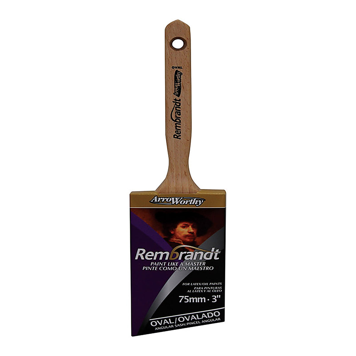 Arroworthy 6420 3 Rembrandt 3 in. W Semi-Oval Angle Paint Brush