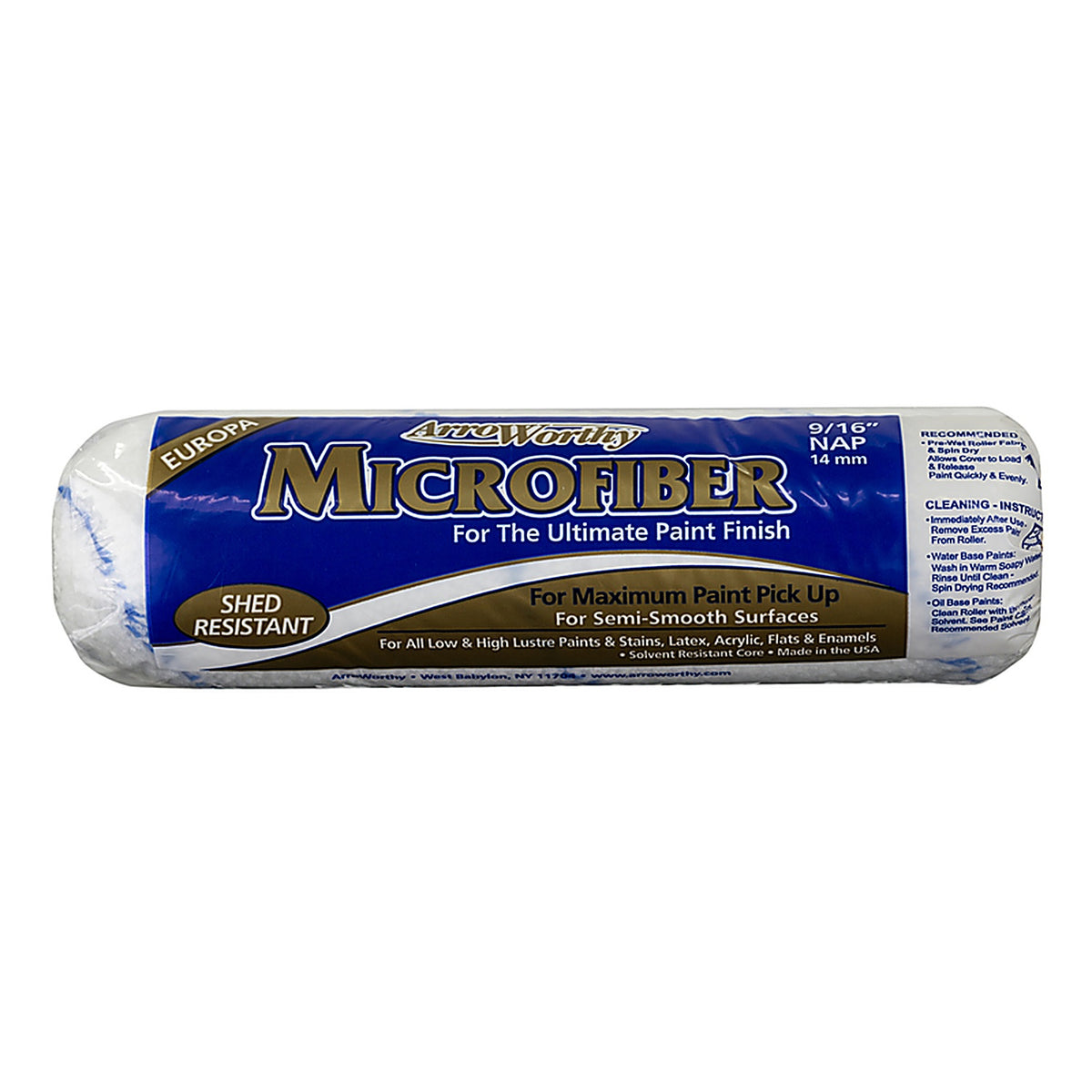 Arroworthy 9MFR4 Microfiber 9 in. W x 9/16 in. Paint Roller Cover 1/Pack