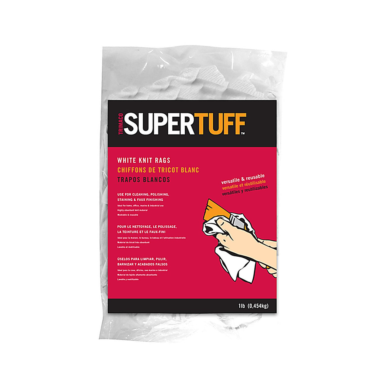 Trimaco 10844 SuperTuff Knit Rags 12 in. W x 12 in. L 24/Pack
