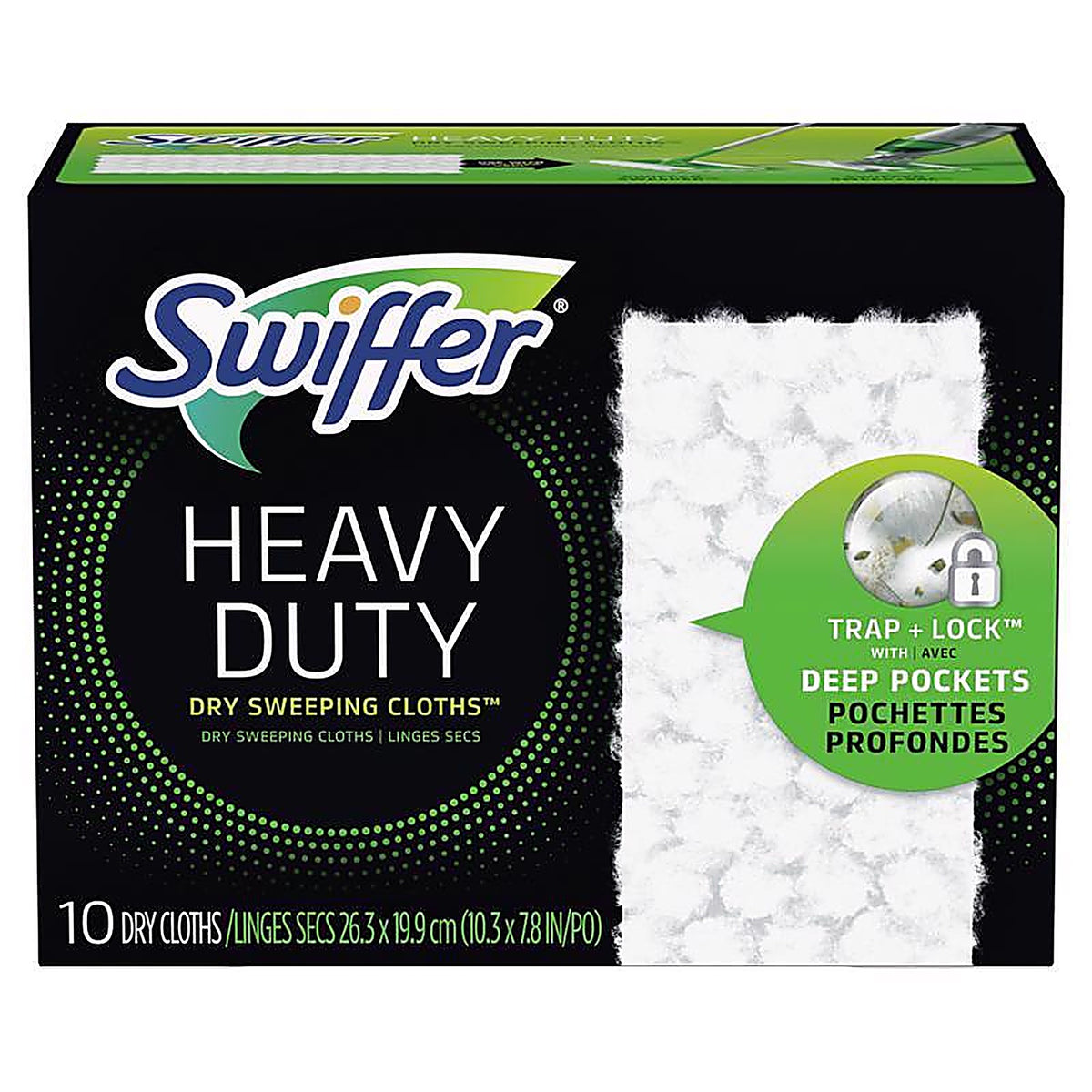 Swiffer 77136 11 in. W x 8.5 in. L Dry Cloth Mop Pad 10/Pack