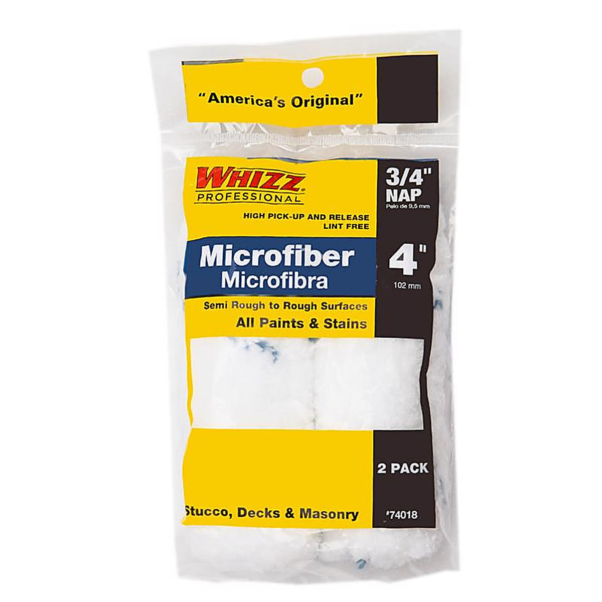 Whizz 74018 Xtrasorb Microfiber 4 in. W x 3/4 in. Mini Paint Roller Cover 2/Pack
