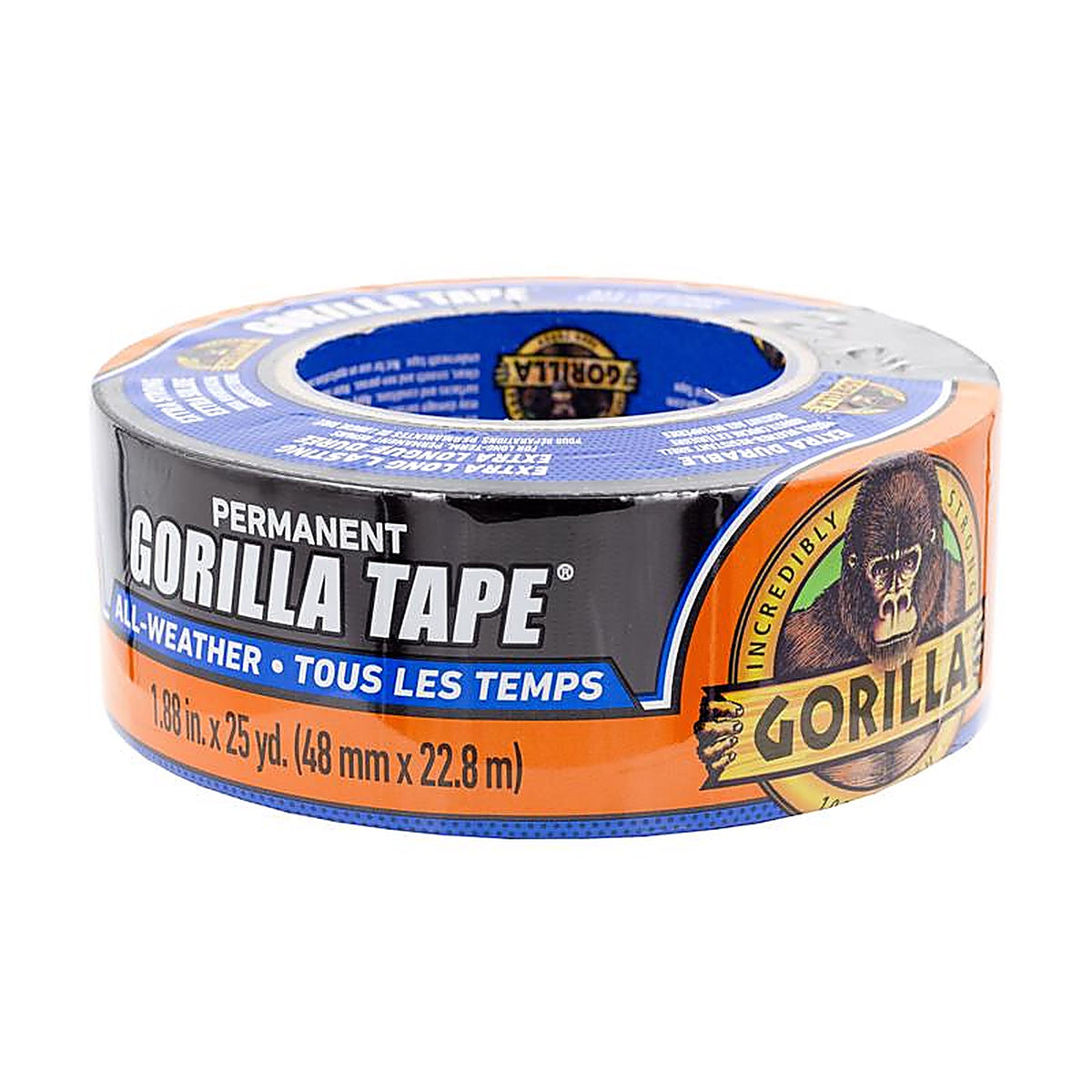 Gorilla 6009002 1.88 in. W x 25 yd. L Black Duct Tape