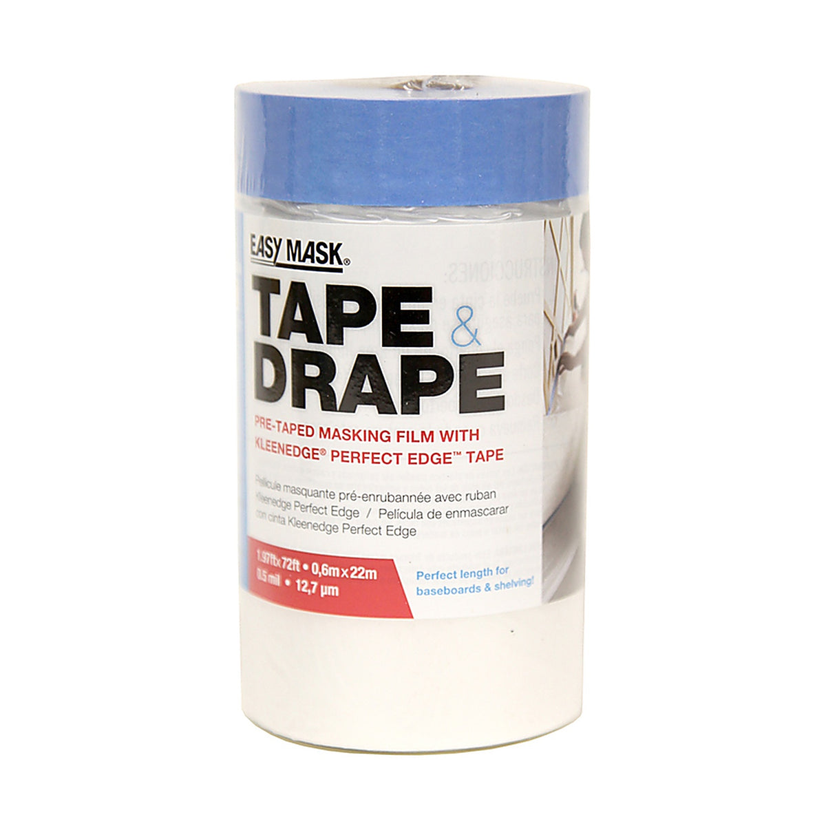 Trimaco 949460 2 W x 2 ft. L x 0.5 mil Plastic Pre-Taped Painter's Plastic 1/Pack