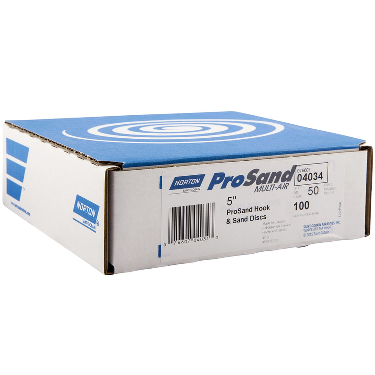 Norton 7660704034 ProSand 5 in. Ceramic Alumina Hook and Loop A975 Sanding Disc 100 Grit Medium 50/Pack