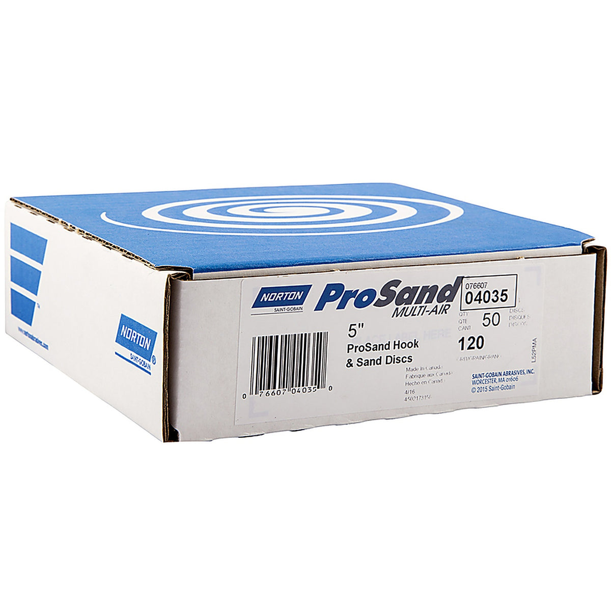 Norton 7660704035 ProSand 5 in. Ceramic Alumina Hook and Loop A975 Sanding Disc 120 Grit Medium 50/Pack