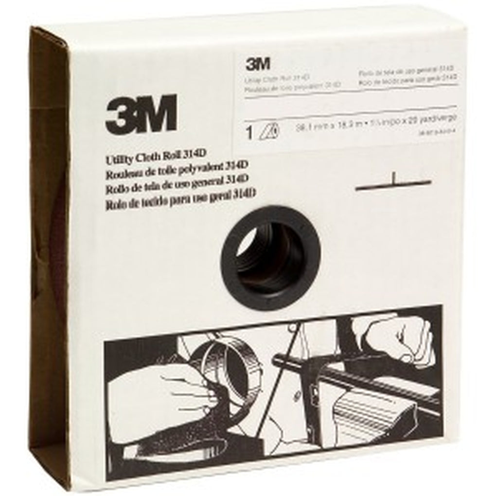 3M 19801 Utility Cloth Roll 314D, 1-1/2 in x 20 yard, P80 Grit