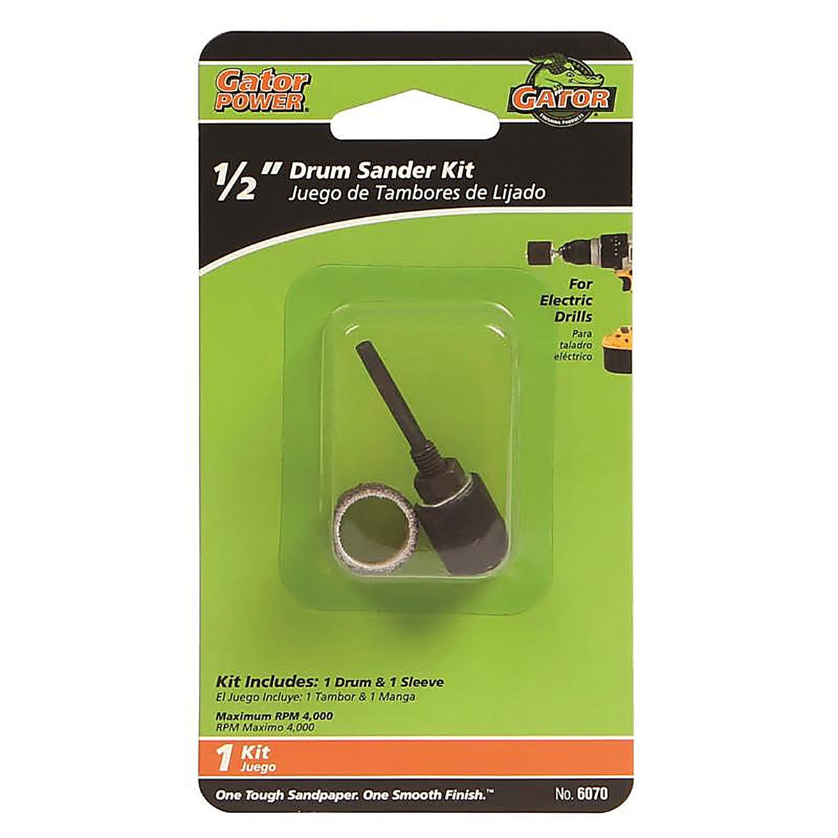 Gator 6070 0.5 in. Dia. x 1/2 in. L Aluminum Oxide Drum Sander Kit 50 Grit Coarse 1/pc.