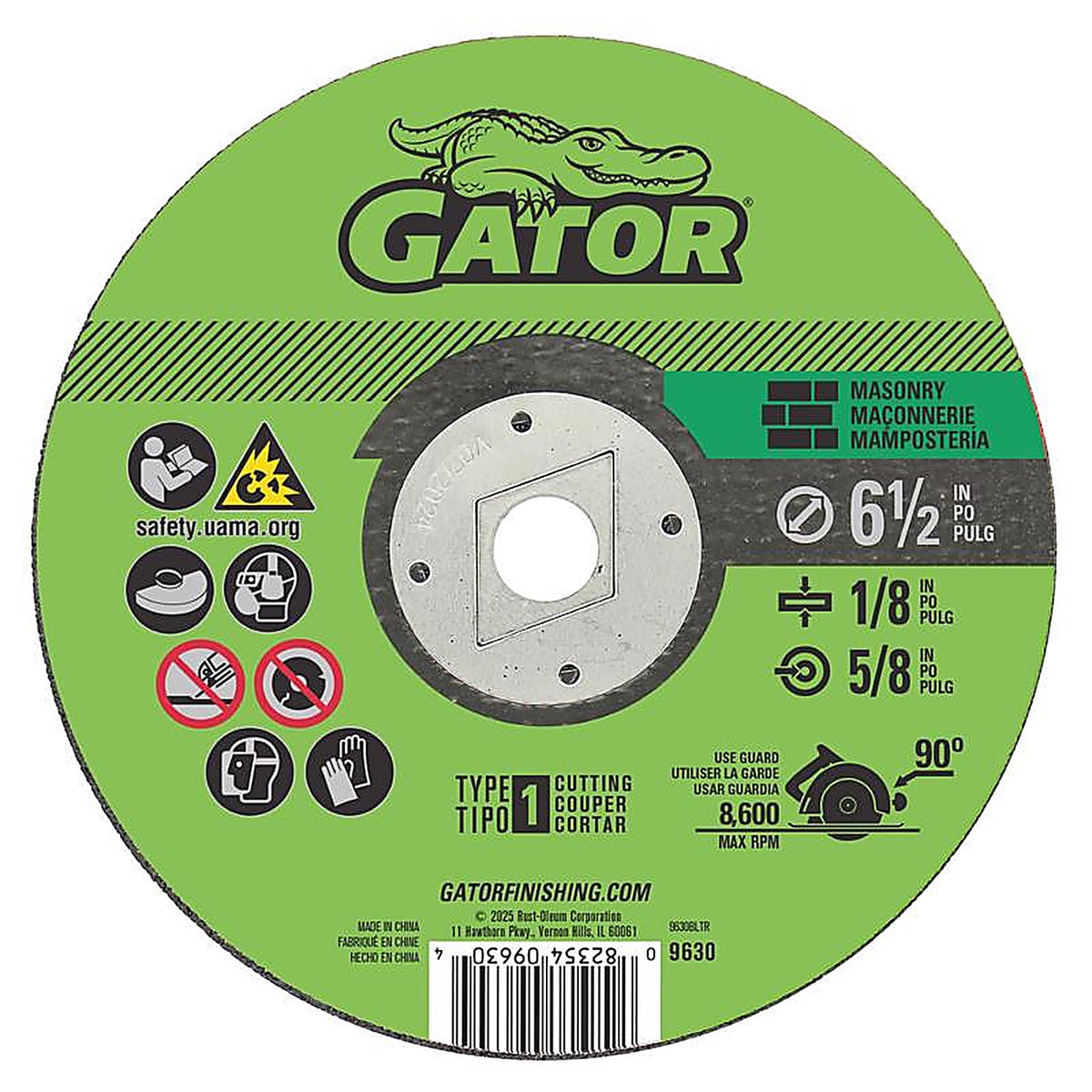 Gator 9630 6-1/2 in. Dia. x 5/8 in. Masonry Cutting Wheel 1/pc.