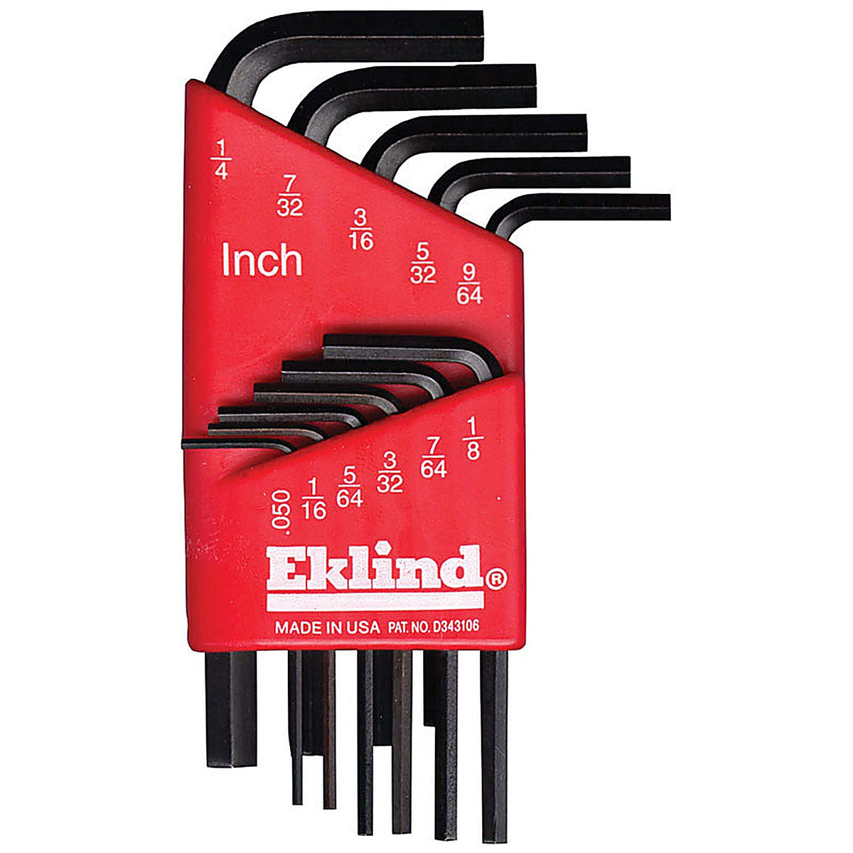 Eklind Tool 10111 Hex-L .050 to 1/4 SAE L-Handle Hex L-Key Set 11/pc.