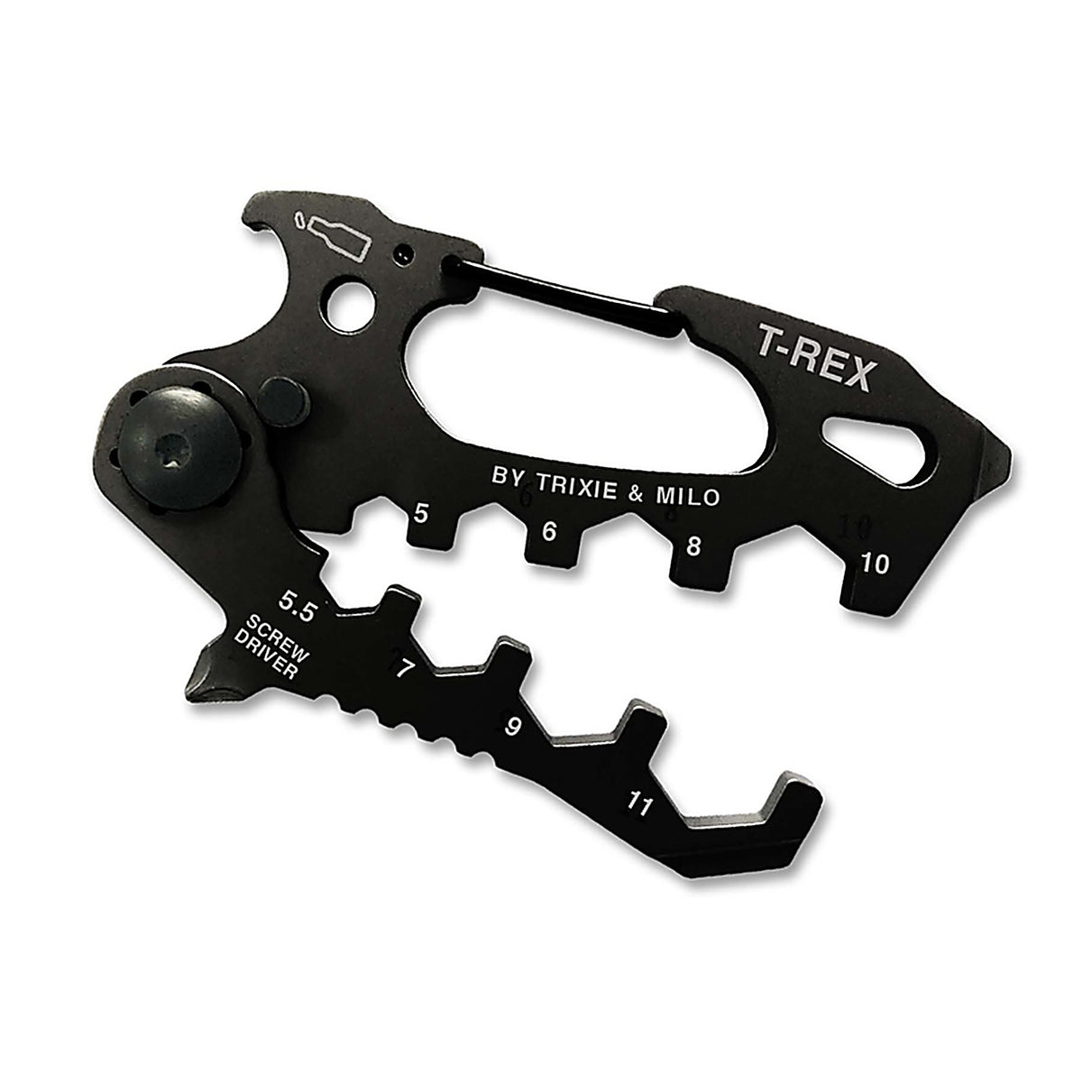 Trixie and Milo TOOL-TREX T-Rex Carabiner Multi-Tool Black 1/pc.