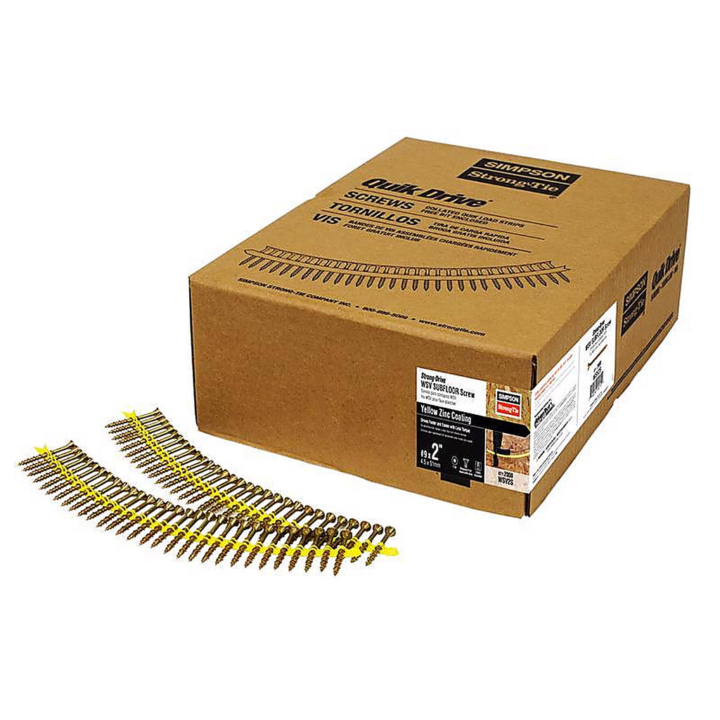 Simpson Strong-Tie WSV134S Quik Drive No. 9 x 1-3/4 in. L Lobe Yellow Zinc Collated Subfloor Screws 1/Pack