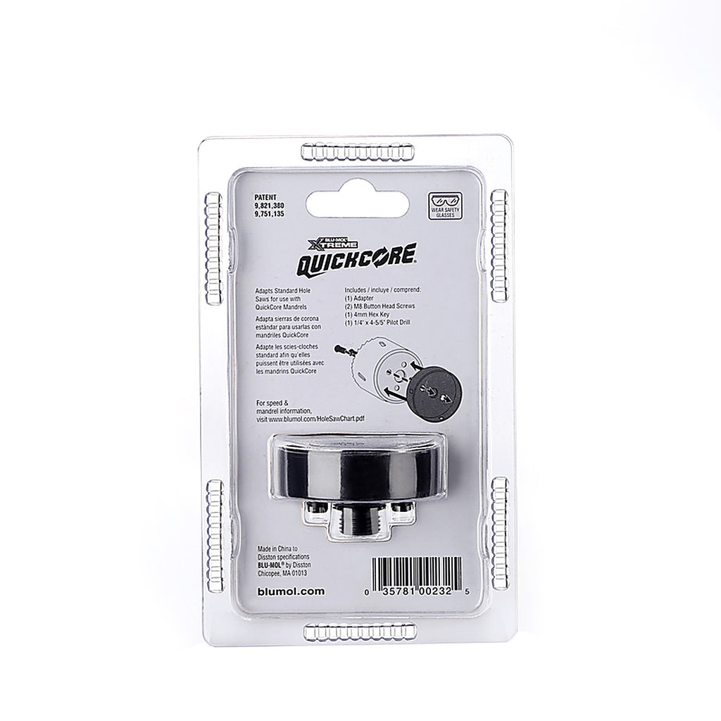 Blu-Mol E0100232 QuickCore Bi-Metal Hole Saw Adaptor 1/pc.