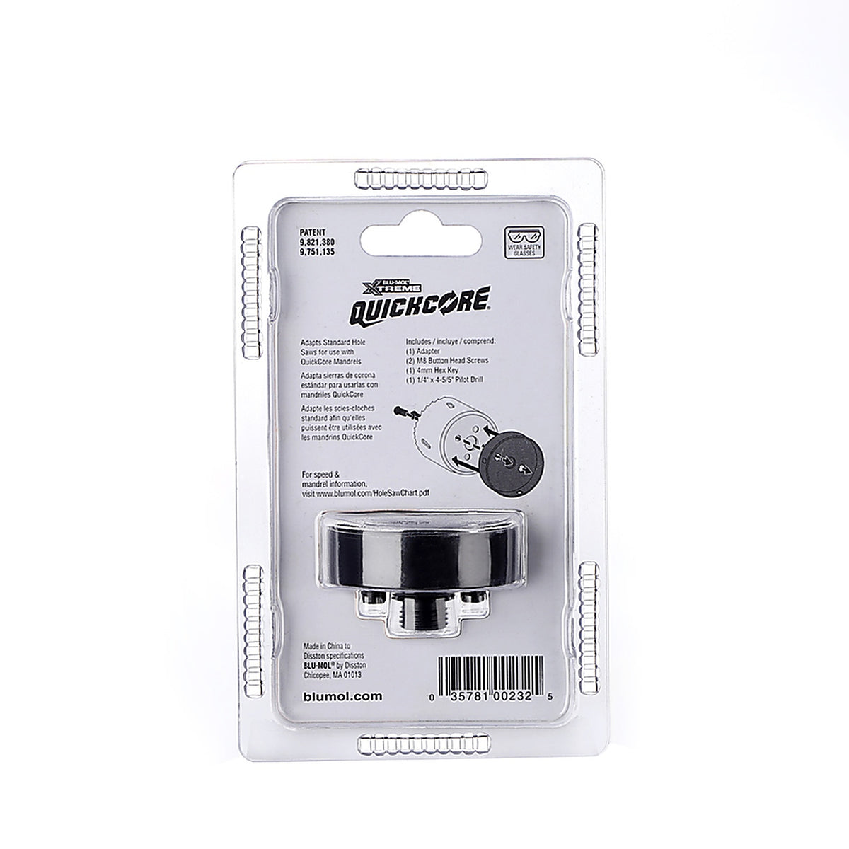 Blu-Mol E0100232 QuickCore Bi-Metal Hole Saw Adaptor 1/pc.