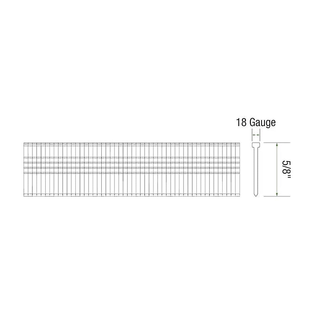 Grip-Rite GRF1858M 5/8 in. 18 Ga. Straight Strip Brad Nails Smooth Shank 1000/Pack