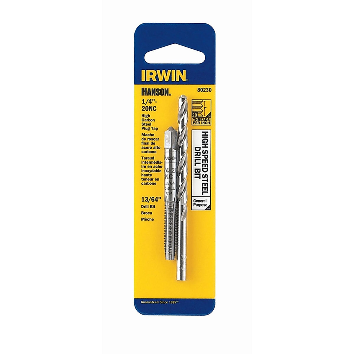 Irwin 80230 Hanson Steel SAE Drill and Tap Set 13/64 in. 1/4 in.-20NC 2/pc.