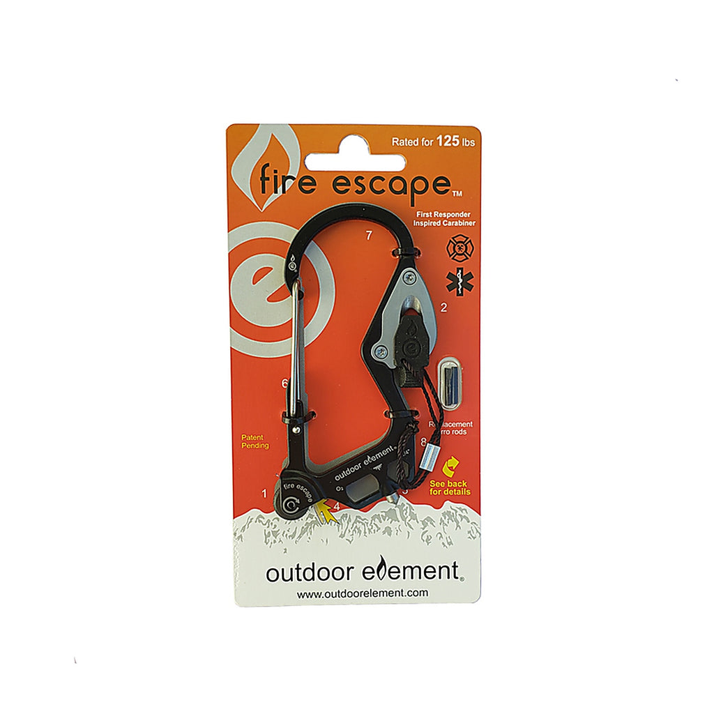 Outdoor Element FEBLK Outdoor Element Fire Escape Black Carabiner Multi Tool