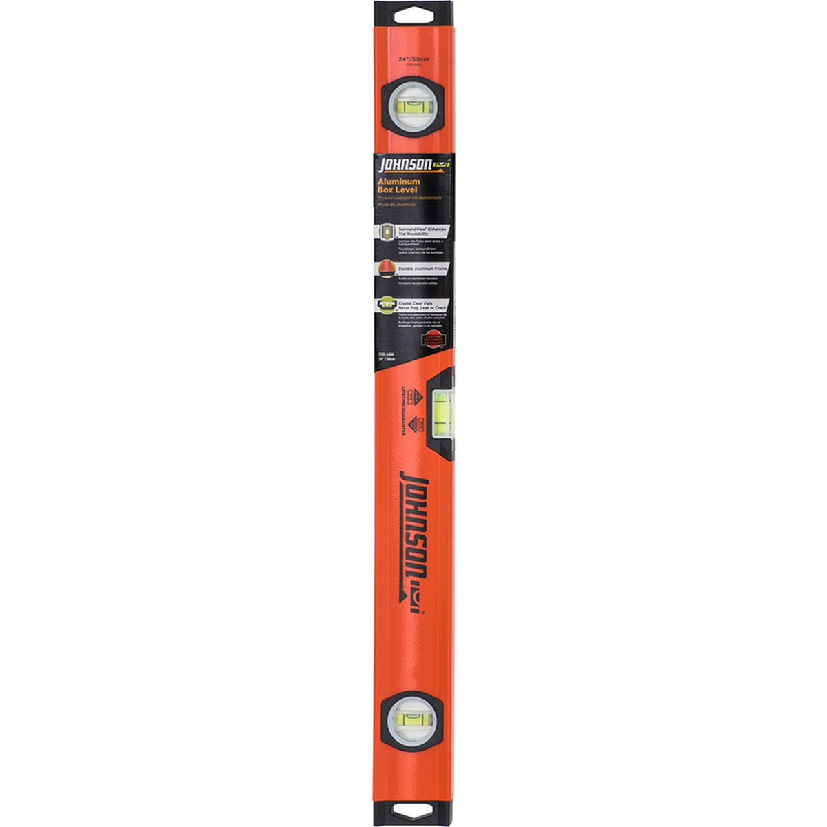 Johnson 1733-2400 24 in. Aluminum Box Level 3 vial