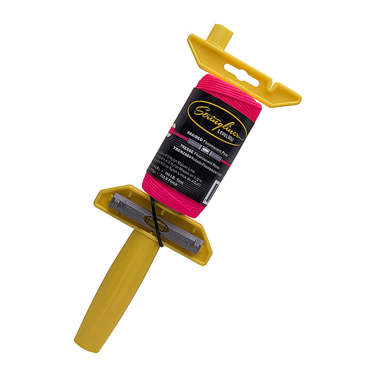 US Tape SL24162AC Stringliner LevelWiz Mason's Line and Reel 250 ft. Fluorescent Pink Fine Braided Line