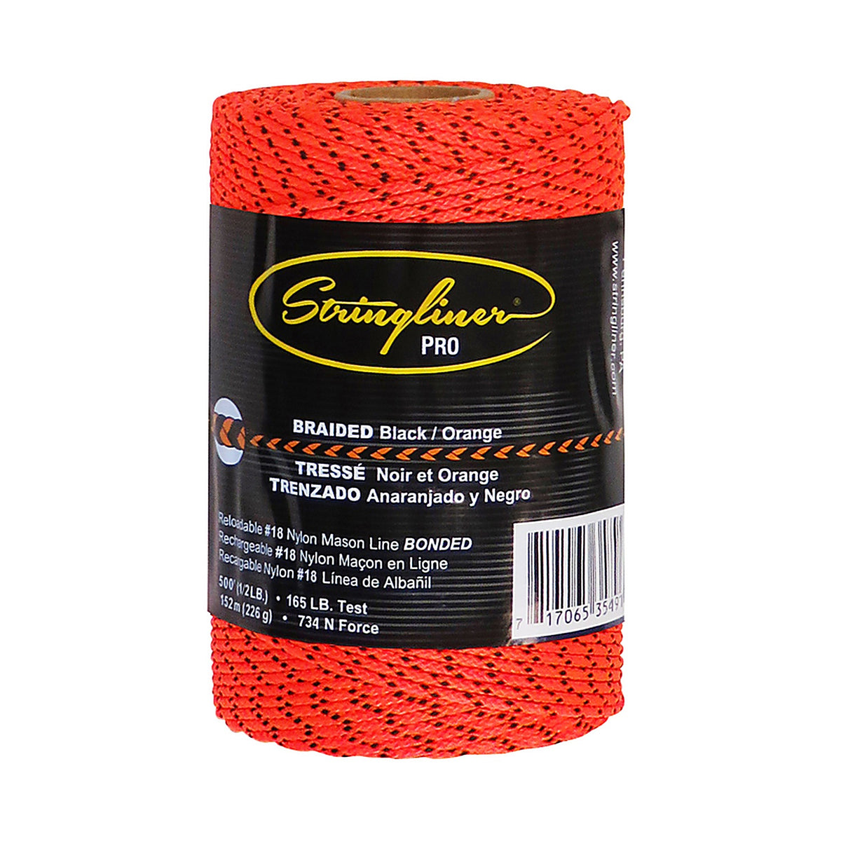 US Tape SL35491AC Stringliner PRO Mason's Line Refill 500 ft. Black/Orange Bonded Braided Line