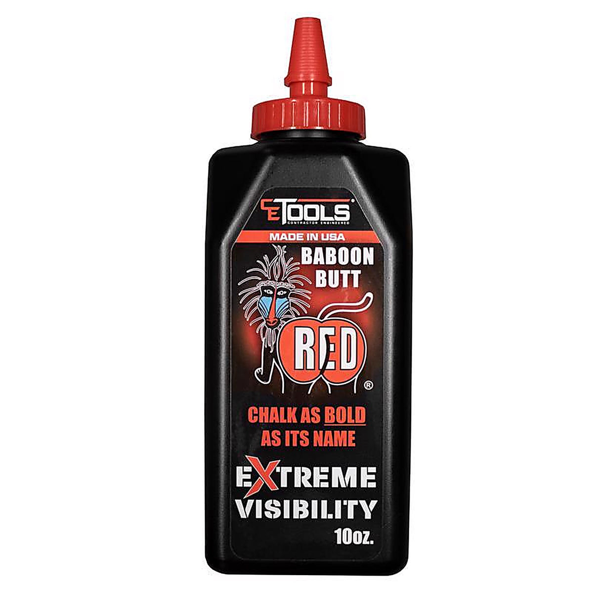 CE Tools CET102R 10 oz. Permanent Extreme Visibility Chalk Powder Baboon Butt Red 1/Pack
