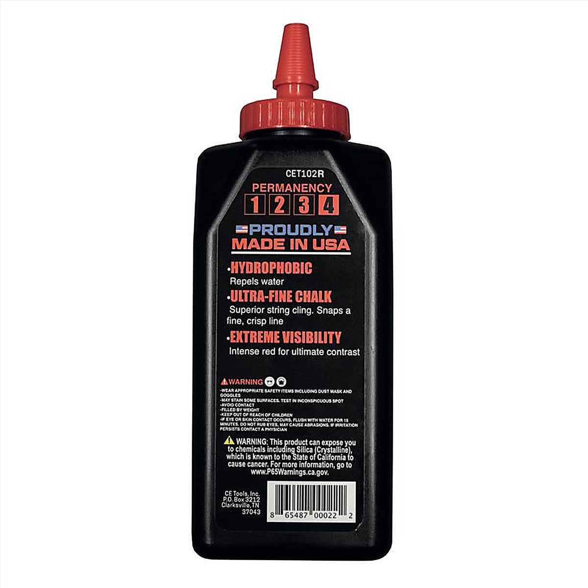 CE Tools CET102R 10 oz. Permanent Extreme Visibility Chalk Powder Baboon Butt Red 1/Pack