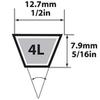 Mitsuboshi 4L870A FHP 4L870 General Utility V-Belt 0.5 in. W x 87 in. L For Fractional Horsepower Motors