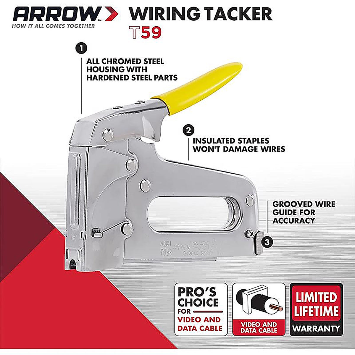 Arrow Fastener T59 5/16 in. Wiring Stapler Silver