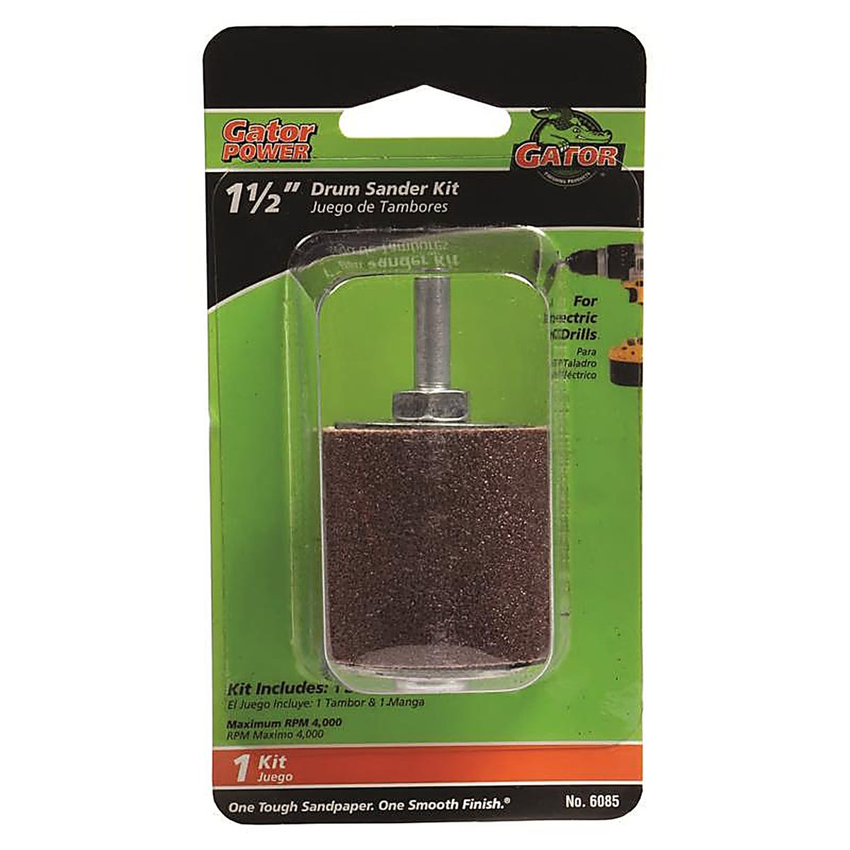 Gator 6085 1.5 in. Dia. x 1.5 in. L Aluminum Oxide Drum Sander Kit 50 Grit Coarse 1/pc.